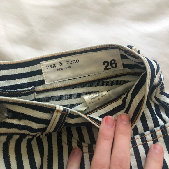 Rag and Bone Pinstripe Denim Shorts - Picture 3 of 3